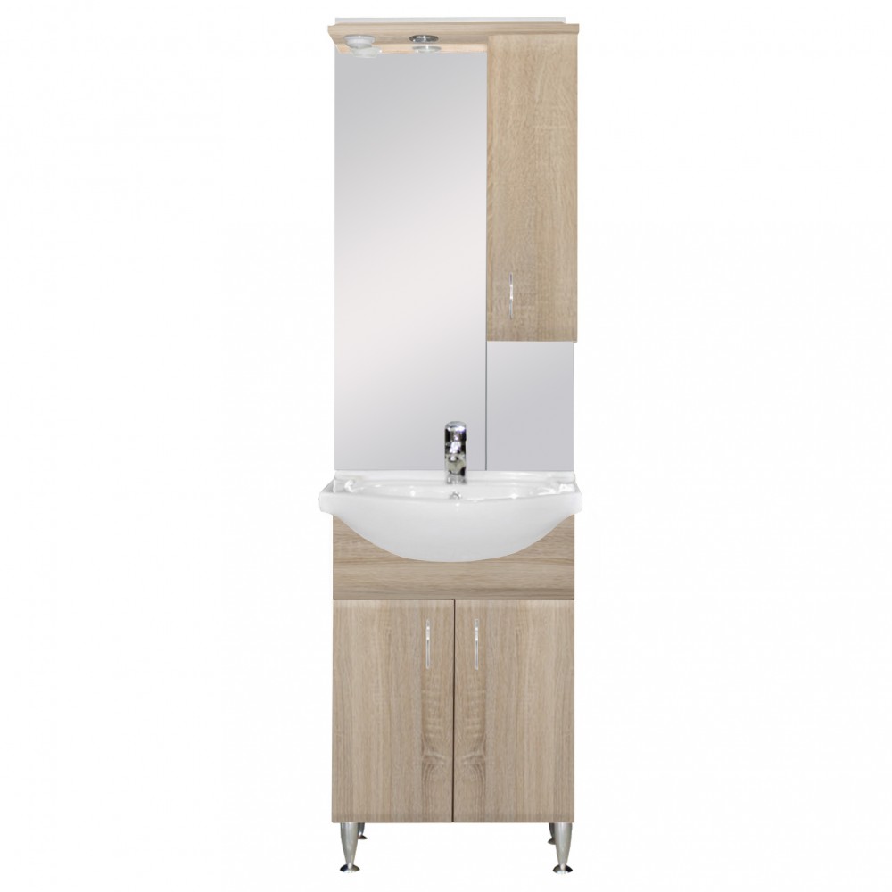 Bianca Plus 55 komplett fürdőszobabútor, sonoma tölgy színben, jobbos nyitási irány (HX)